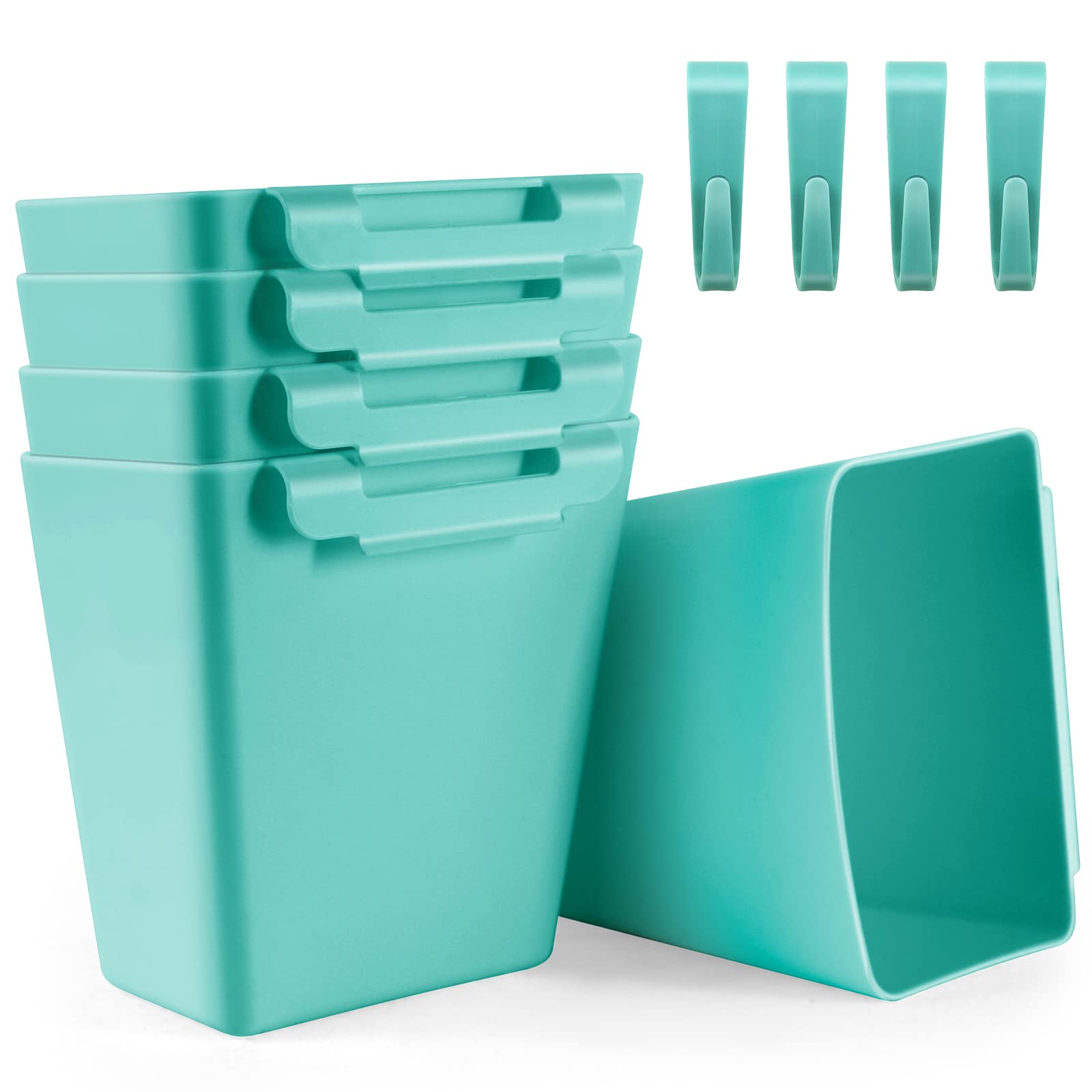 5 Pack Hanging Cup Holders, Multipurpose Rolling Cart Accessories Utility Cart Accessories for Art Craft Supplies, Space Saving Hanging Storage Basket Pencil Holder Makeup Organizers (Blue)