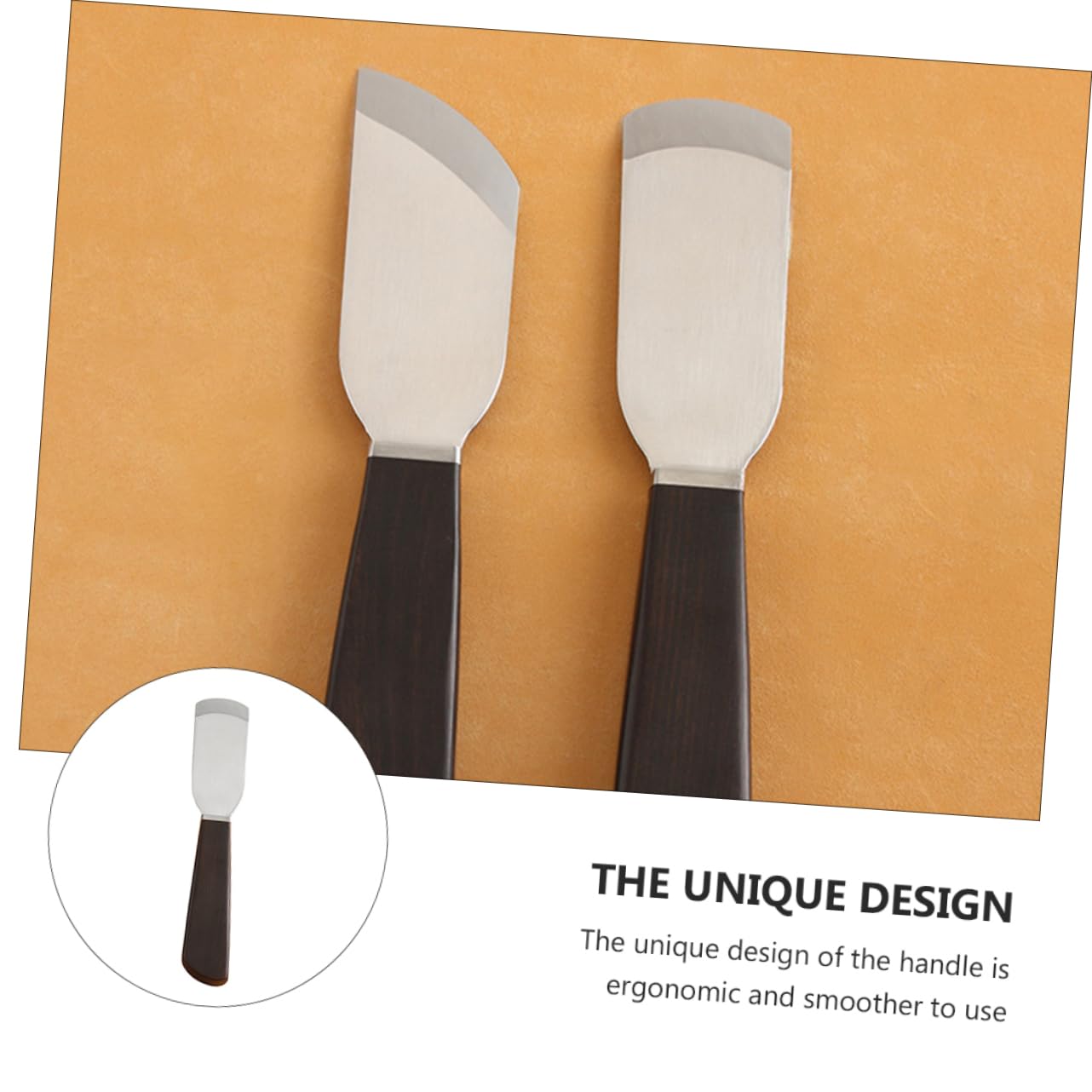 DOITOOL Cuchillo de Biselar Cuero Negro para Desbastar, Acero, Manual