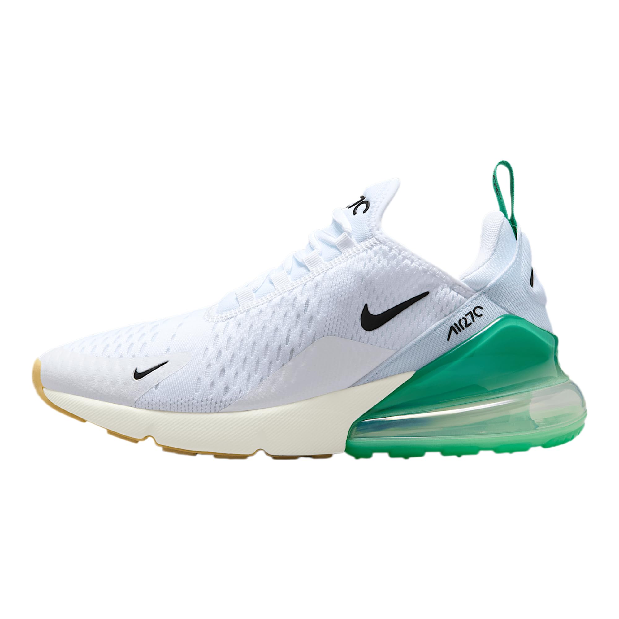 NIKE Air Max 270 - Zapatos para mujer (AH6789-125, blanco/blanco/verde estadio/negro)