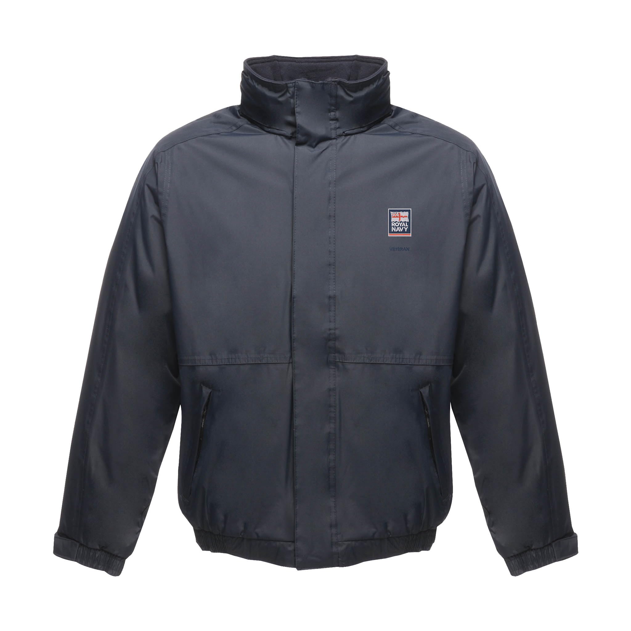 The Military Store Men's Navy Royal Veteran Embroidered Waterproof Jacket With Hood, 4X Large