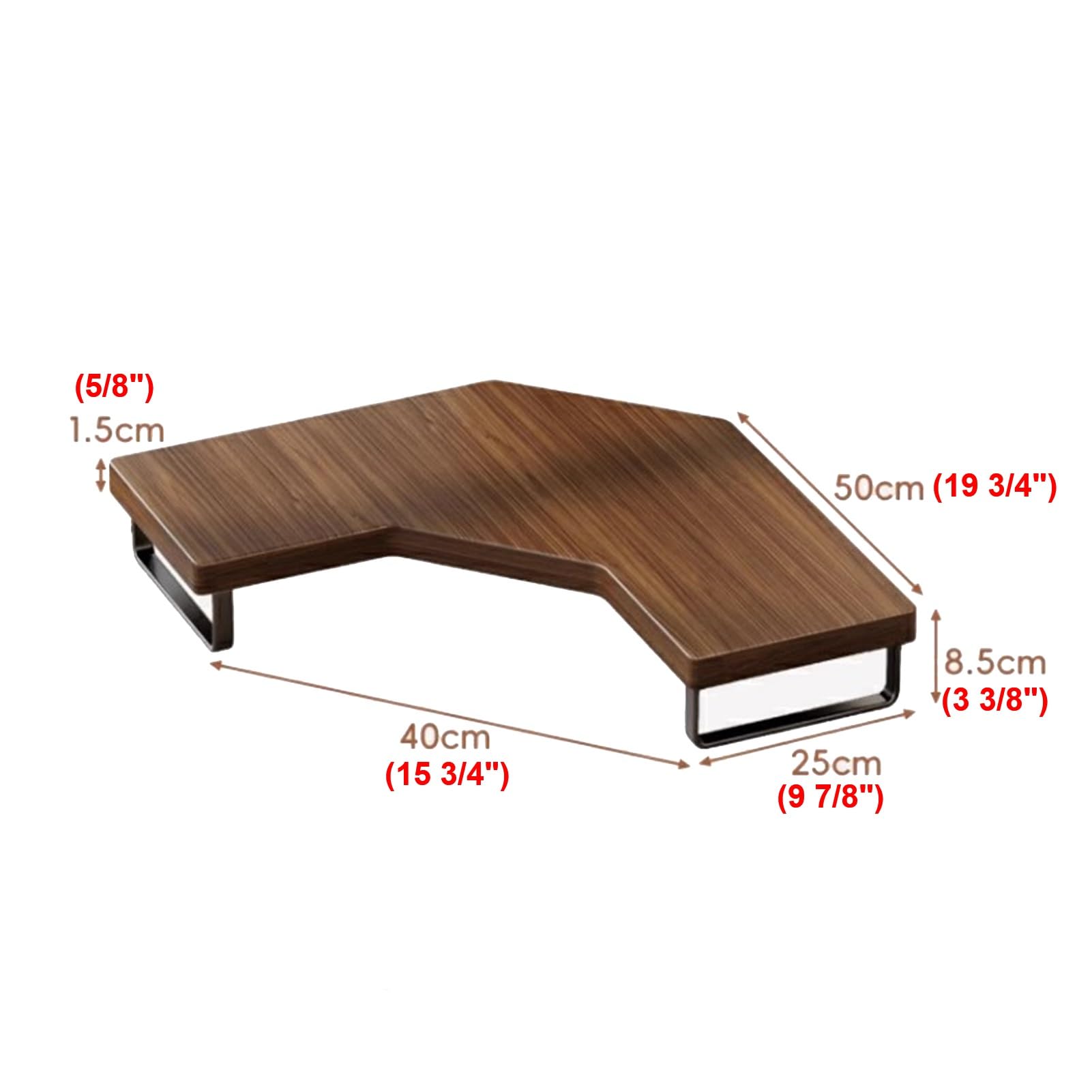 Supporto Monitor Supporto per Monitor da Scrivania in Legno con Piedini in Ferro, Rialzo per Computer, Rialzo per Monitor Ergonomico, Ripiano per La Scrivania Dell'ufficio Domestico