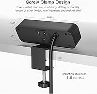 Vista 6 de Regleta de alimentación de abrazadera de escritorio con 3 salidas de CA, soporte de borde de escritorio de 1625 W, protector de sobretensiones con 2