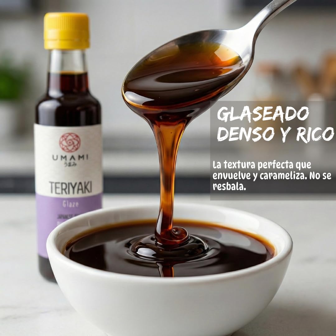 Umami Salsa Teriyaki 250ml - Glaseado Japonés Denso para Pollo, Salmón y Carne - Sin Conservantes ni Colorantes - Sabor Auténtico - Made in Italy