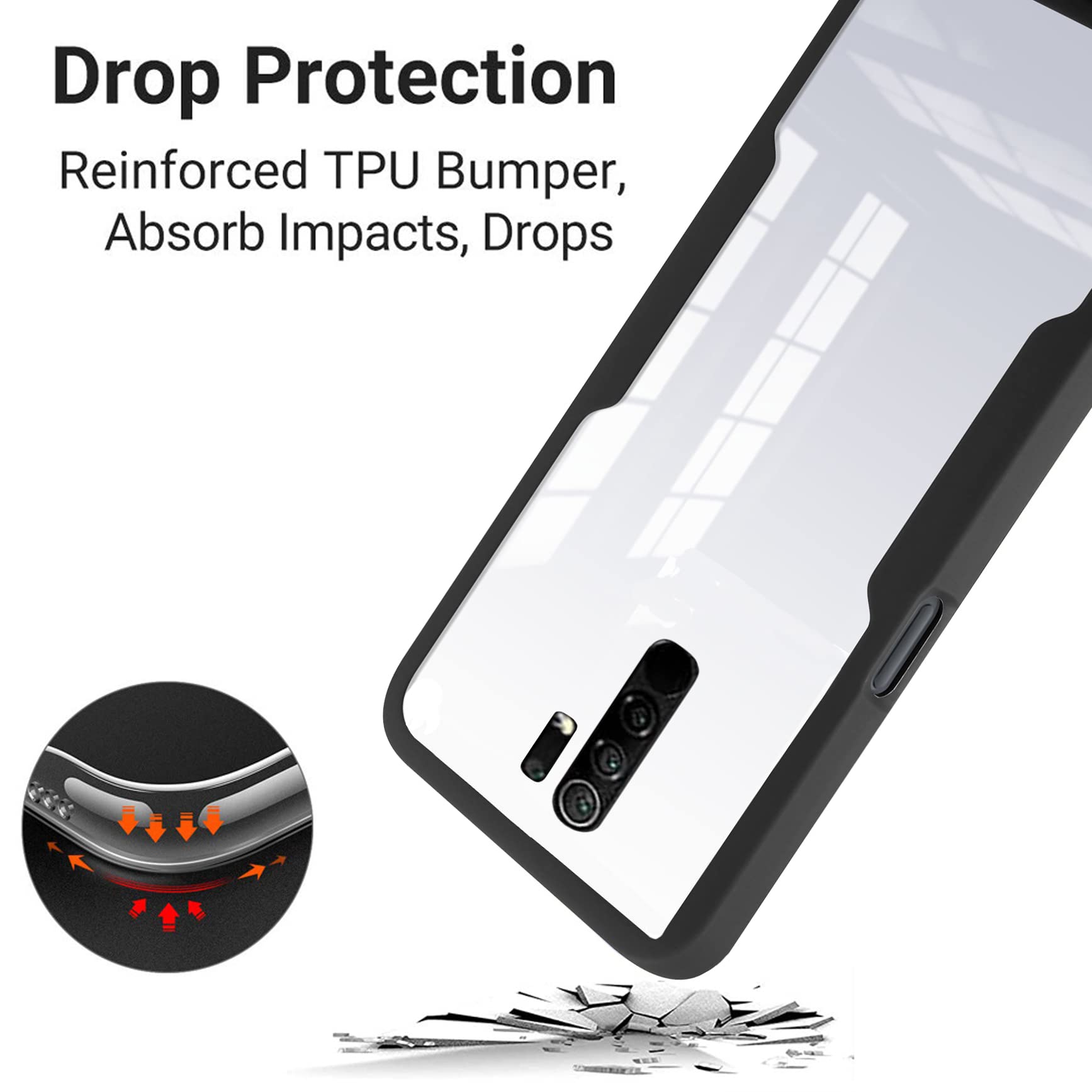 LXHGrowH Cover per Xiaomi Redmi Note 9S / Xiaomi Redmi Note 9 Pro, Custodia 2in1 Dual Layer Ibrida [360°] Full Body Antiurto Protettiva [Silicone TPU Fronte] e [Rigida Plastica Back] caso