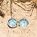 Chuvora 925 Sterling Silver Hand Blown Glass Sparkle Blue Seashell Dangle Earrings
