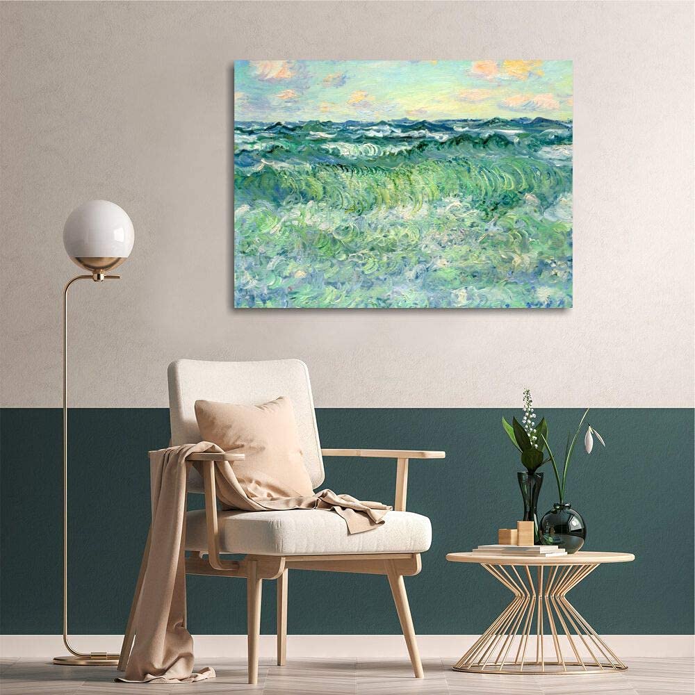 Tableau Toile Monet Mare Mosso - Reproduction Haute Qualité Sur Toile Tendue, Fabriqué En Italie