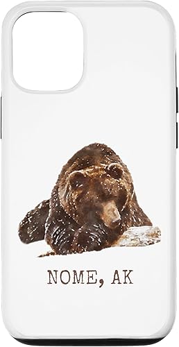 Funda para iPhone 13 Nome Brown Grizzly Bear In Snow Alaska Pacific NW