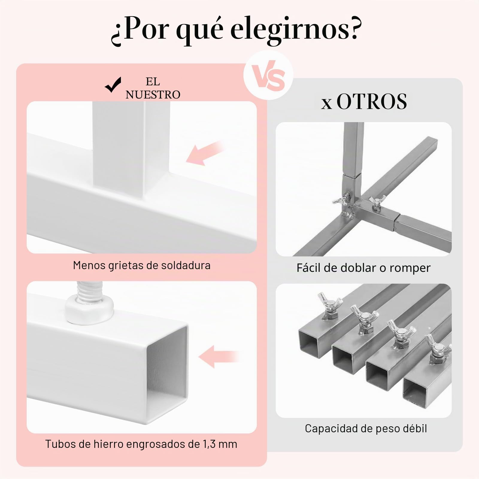 Estantería de flores de metal de 2m x 2m, kit de arco de boda para fondo con arco de globos, kit de soporte de arco de mesa de metal cuadrado para pérgola de jardín, arco de globos, arco de flores
