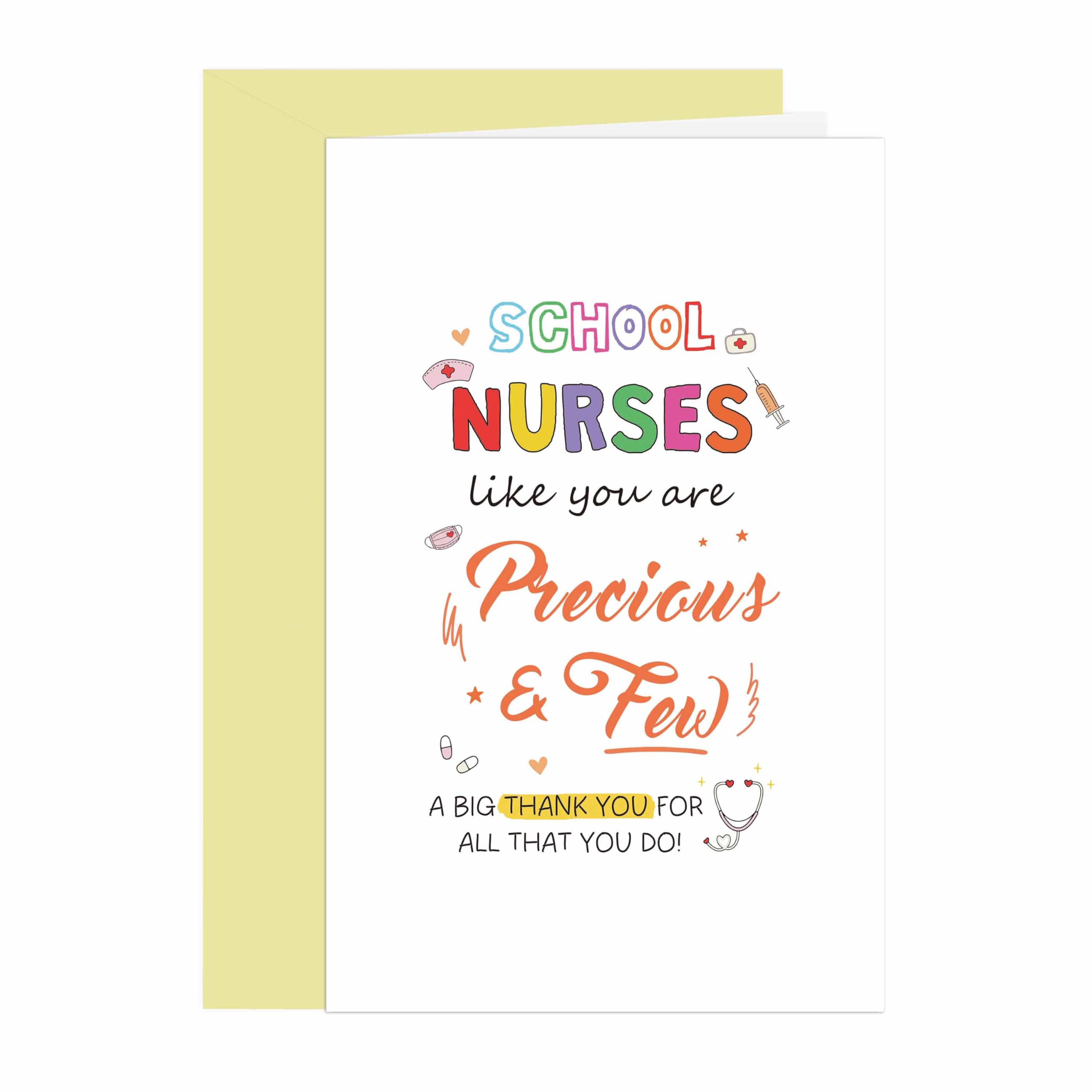 BKOQF School Nurse Appreciate Card, Thank You for All That You Do, Nurse Appreciation Day Gift Idea, End of Year Gift for School Doctor
