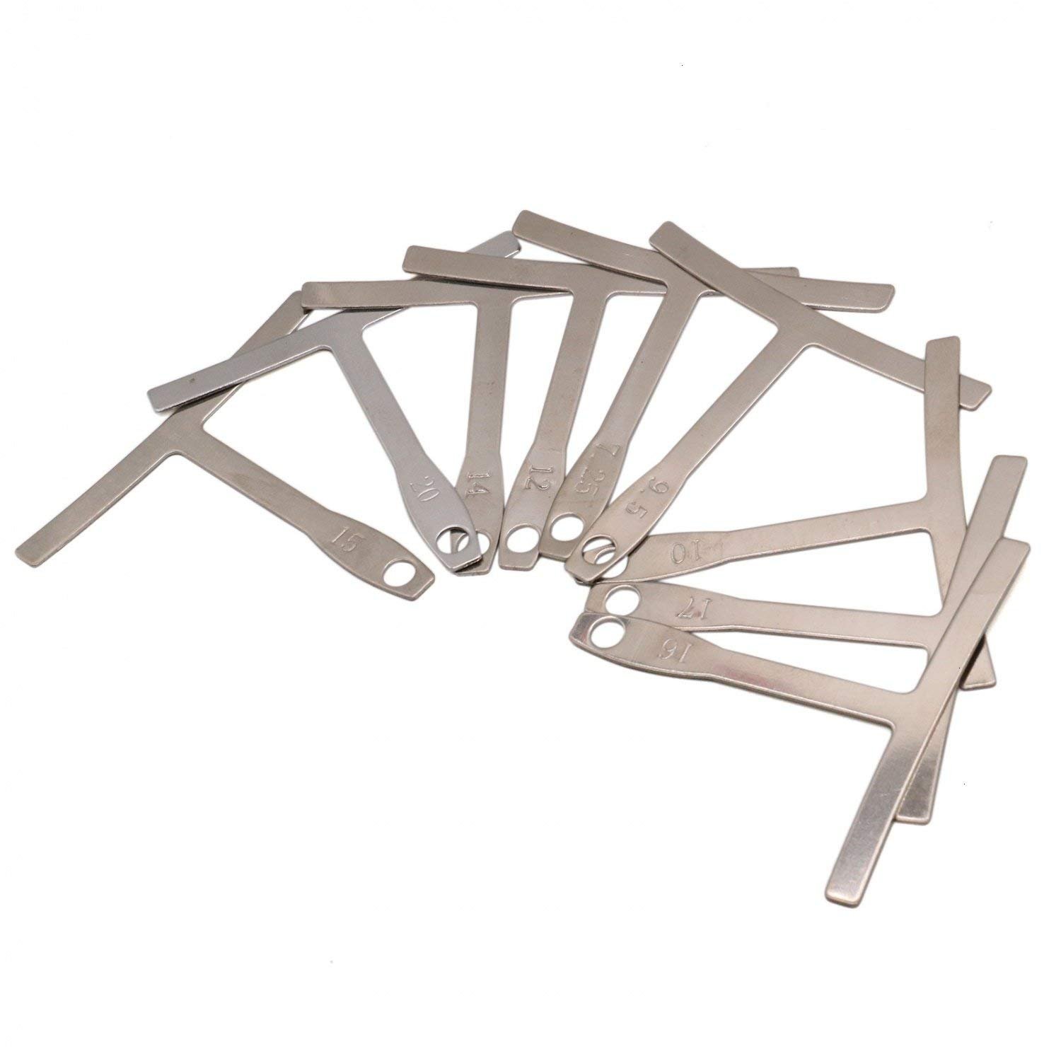 Onwon Set of 9 Understring Radius Gauge Luthier Tools for Guitar and Bass Bridge Saddle Adjustments