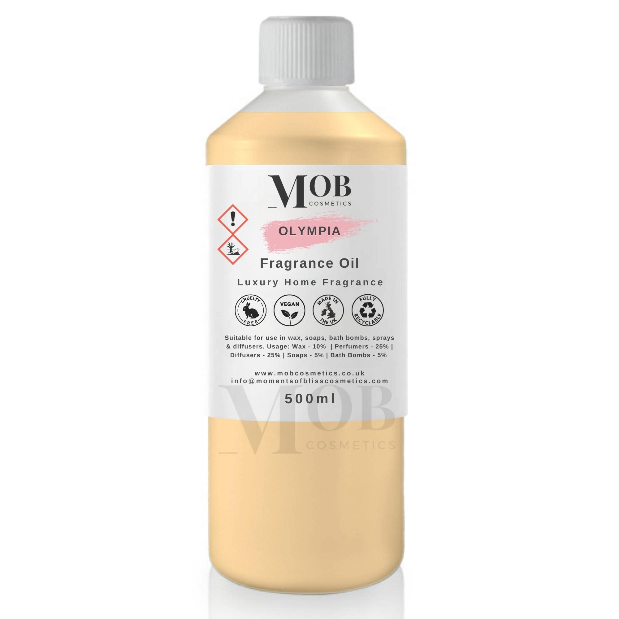 Olympia Luxury and Designer Fragrance Oil | Highly Concentrated | Perfect for Candles, Soaps, Bath Bombs, Diffusers, Wax Melts | UK Made | Vegan (Olympia, 500ml) — image 1