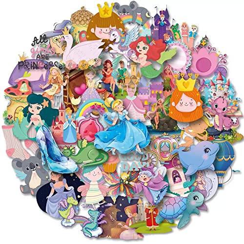 Stickers princesse sirene gommettes princesses autocollants enfant fille vsco girl stickers fairy tails scrapbooking sticker velo bouteille d'eau