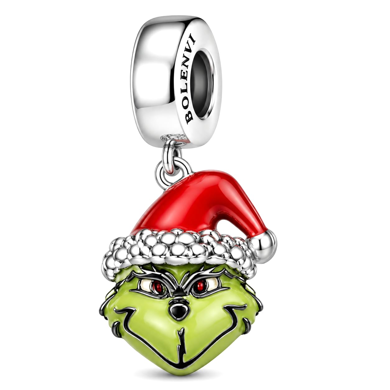 Grinch Stole Christmas Green Red 925 Sterling Silver Charm Bead for Pandora & Similar Charm Bracelets or Necklaces-image-28