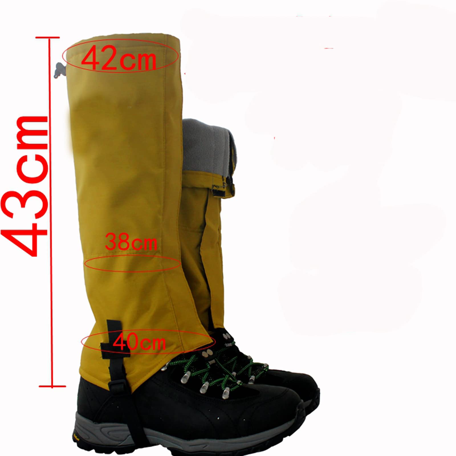Guêtres de jambe imperméables pour bottes de neige et de randonnée - Résistante aux déchirures - Pour la chasse en montagne (gris)