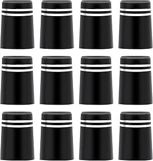 Golf Iron Ferrules with Double Silver Ring,Golf Ferrules,12Pcs Black Golf Tapered Ferrules Golf Club Ferrules,Golf Club Shaft Ferrules,Black Plastic Golf Sleeve Ferrules Replacement Kit Golf Ferrules