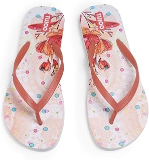 TUJOO Women's Beach Flip Flops, TU1290 (White*LightBrown, 40)