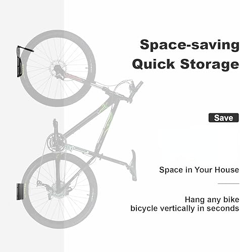 Miniatura 6 de Voilamart  Colgador de pared para bicicleta resistente para colgar en la pared 4 unidades para cobertizo de garaje interior capacidad máxima de 66 lb