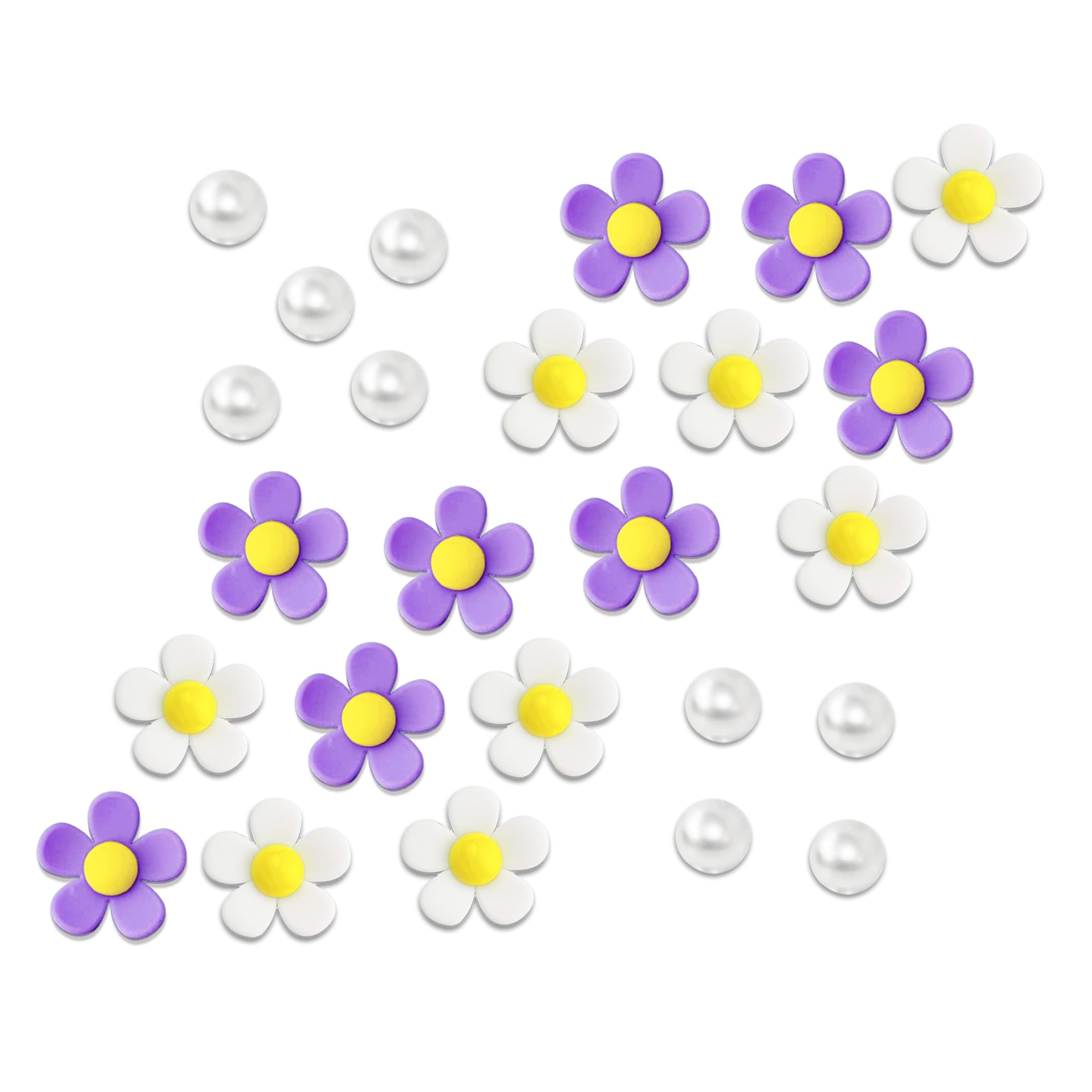 Jusen Flower Shoe Charms for Girls,Shoe Decoration with Crystal Rhinestone Pearl Flowers Cute Shoe Charms for Girls Women