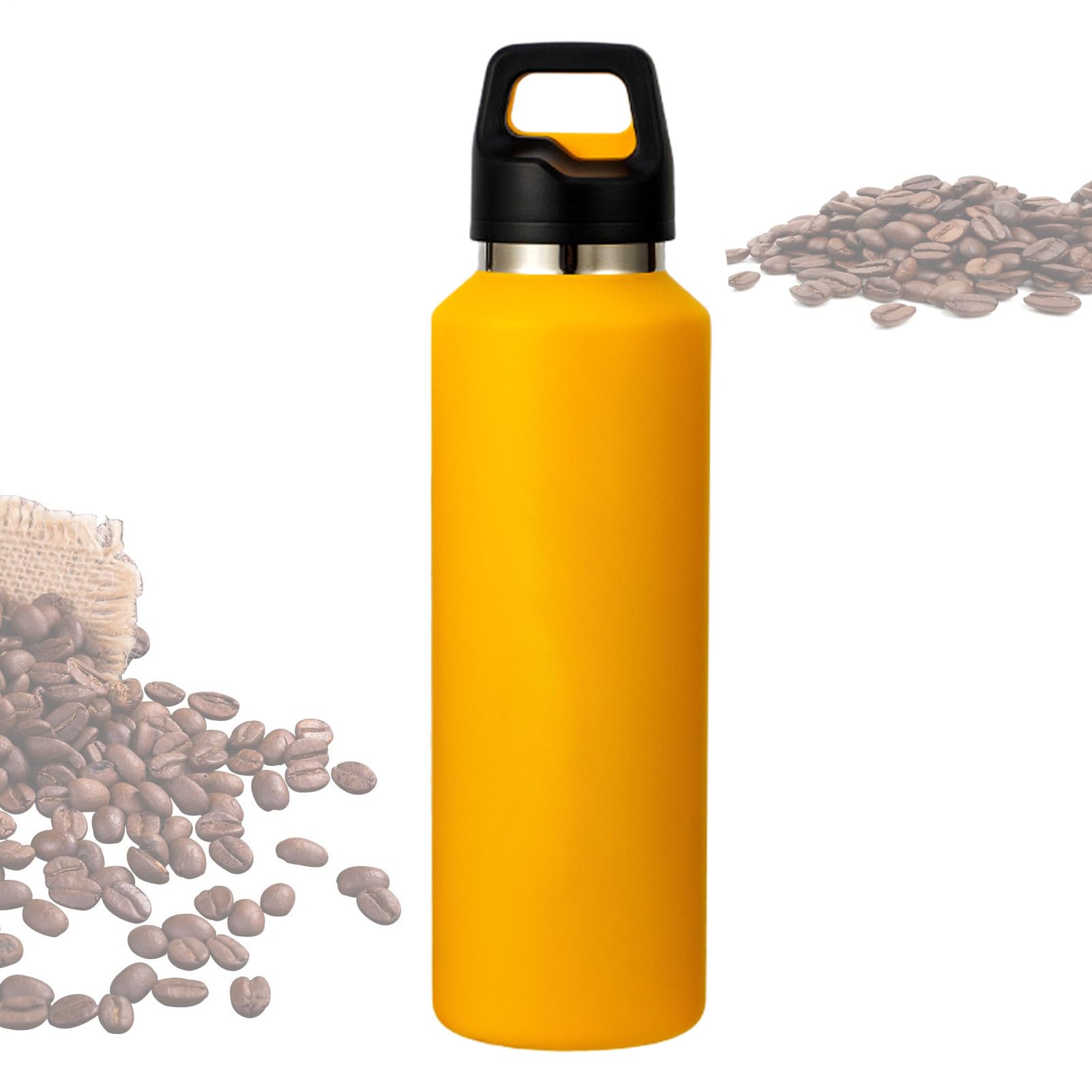 Borraccia in Metallo 600ml Acciaio Inossidabile con Apertura Facile | Borraccia Termica Isolata per Bevande per Sport Viaggio Ciclismo Escursionismo Ufficio Casa Palestra Tè Caffè Latte