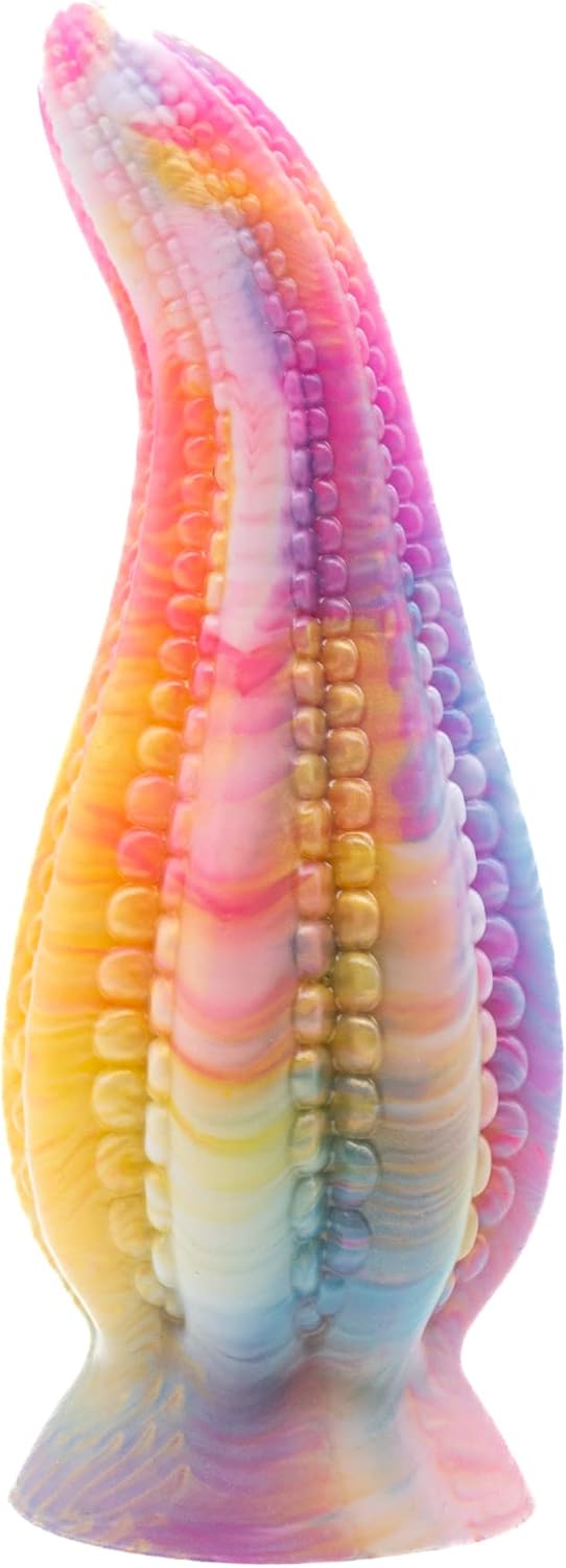 Dakken Tentacle Suction Cup Fantasy Dildo, Pastel Rainbow Colors, Handmade in The USA, Adult Toys, Sex Toys (Mini)