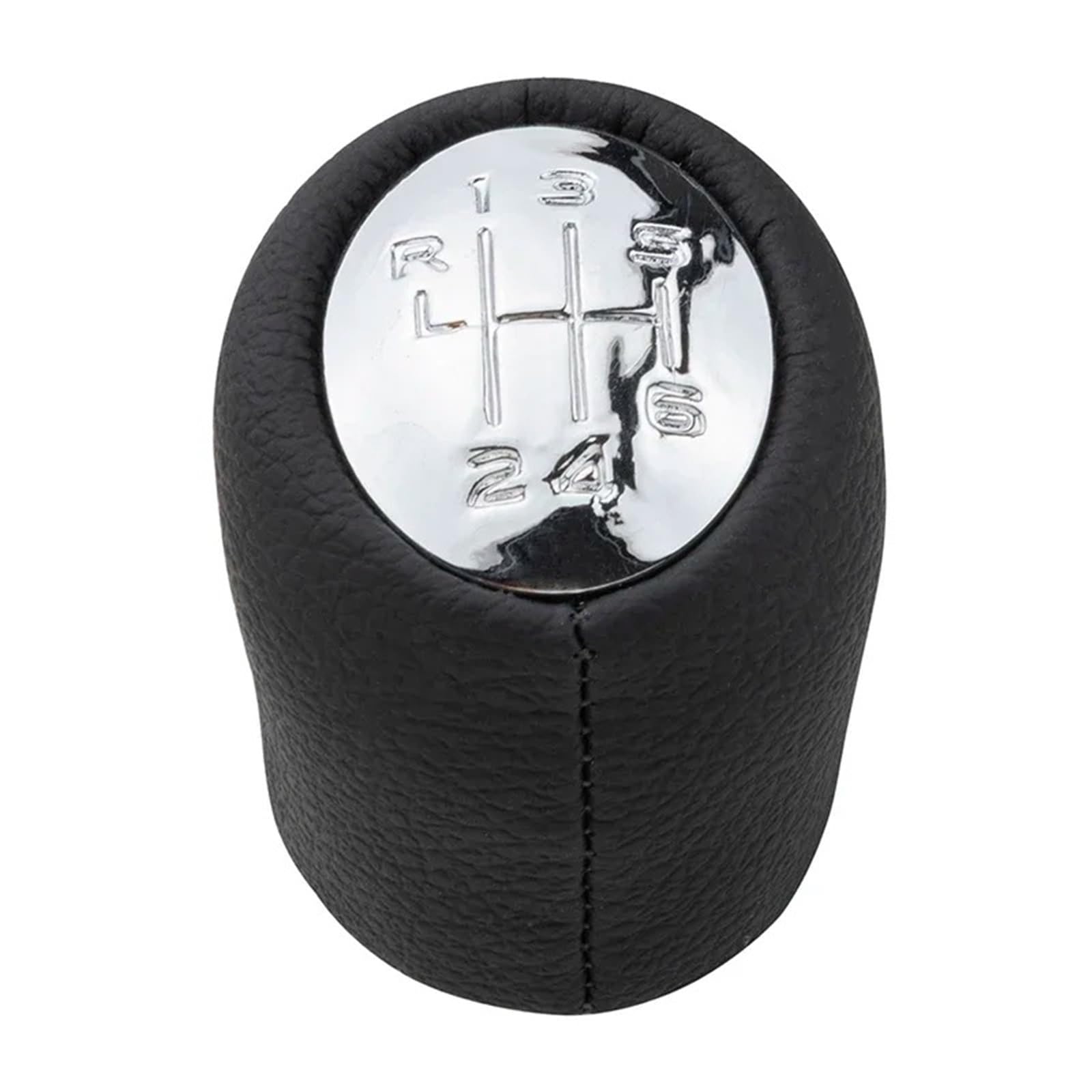 EHWLFVX Car Gear Shift for Laguna II MK2 2001-2007 6 Speed Chrome Car Leather Gear Shift Knob Lever Stick Handball Head