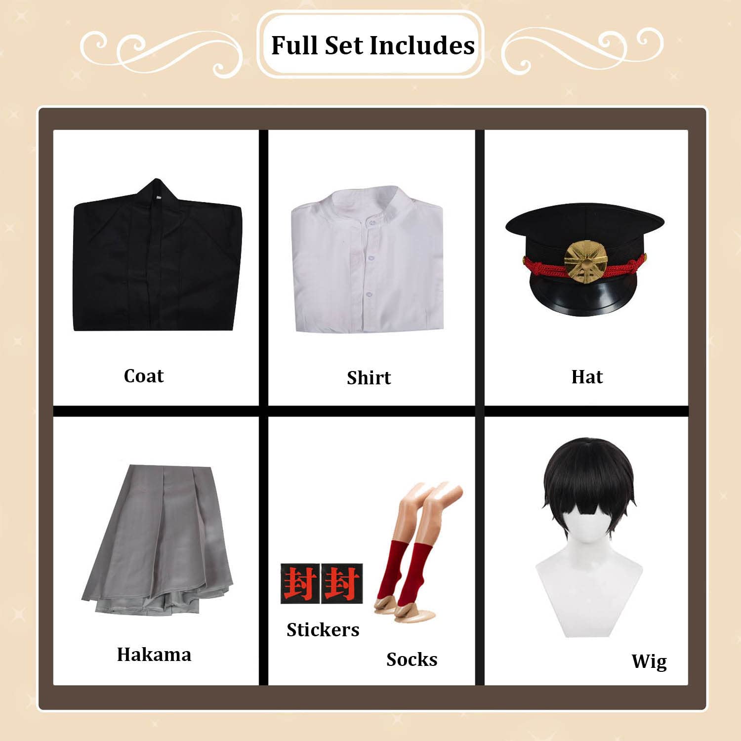 Anime Toilet Bound Hanako Kun Yugi Tsukasa Cosplay Costume Vestito Gioco di Ruolo Uniforme Set Completo Halloween Carnevale Festa Dress Up Suit con Parrucca per Uomini