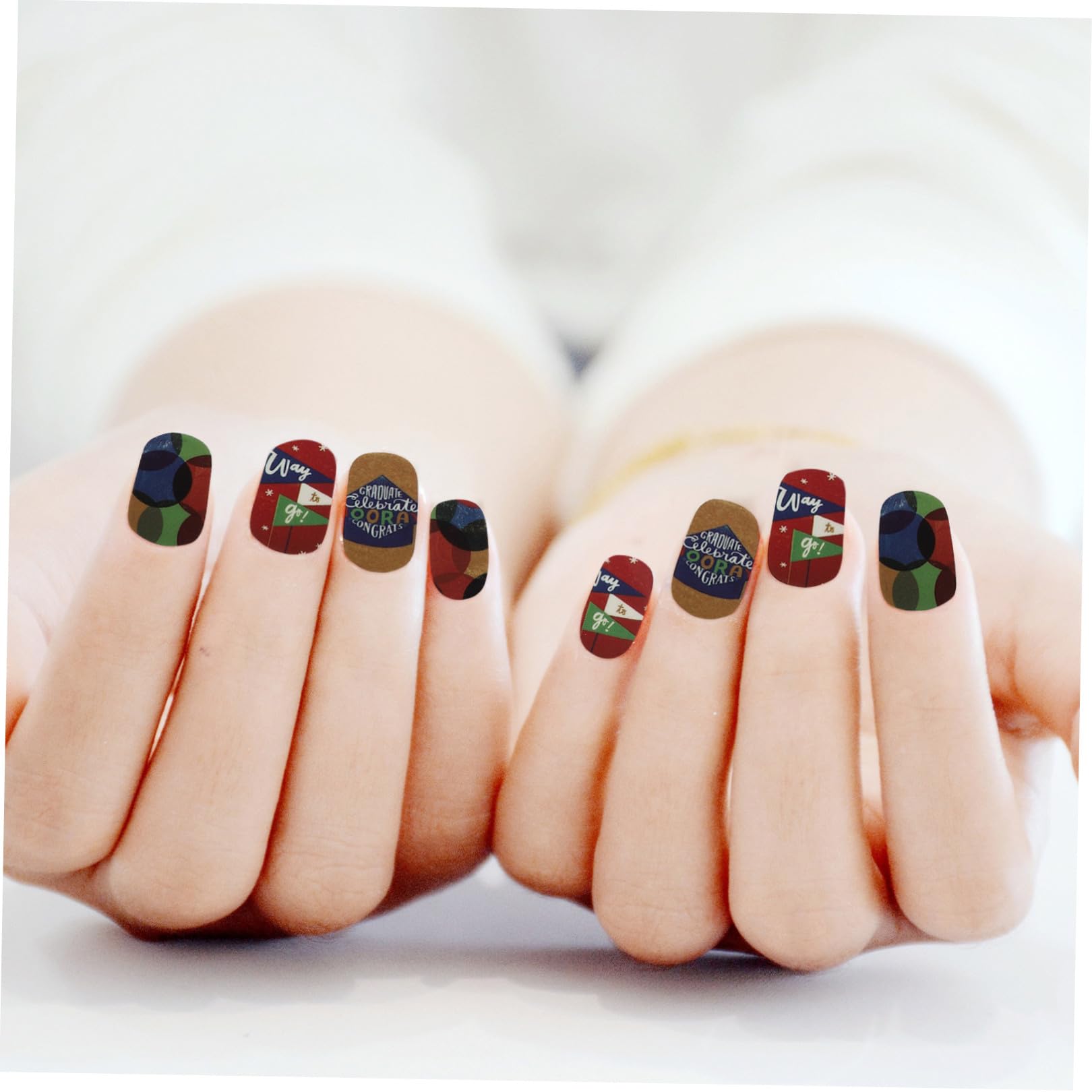 Healeved 32 Fogli 1 Set Adesivi Per Nail Art Per La Laurea Francese Decorazione Per Unghie Adesivi Per Unghie Decalcomanie Per Unghie Decorazioni Per Unghie Per Nail Art Unghia Etichetta