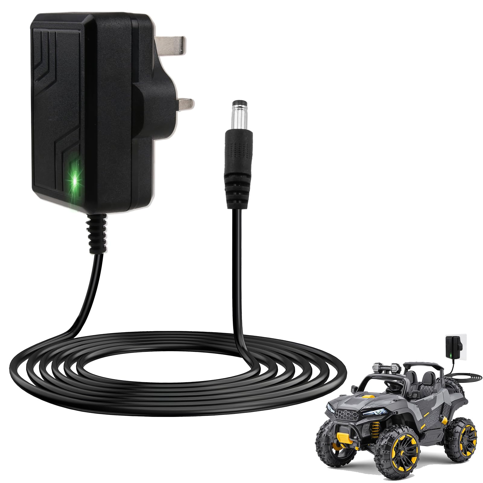 6V Battery Charger for Child Electric Car, Kids Electric Car 6 Volt Battery Charger for Ride on Toys Car, Motorcycle, Quad Bike, Sports - Universal Supply Power Adapter 5.5mm*2.1mm
