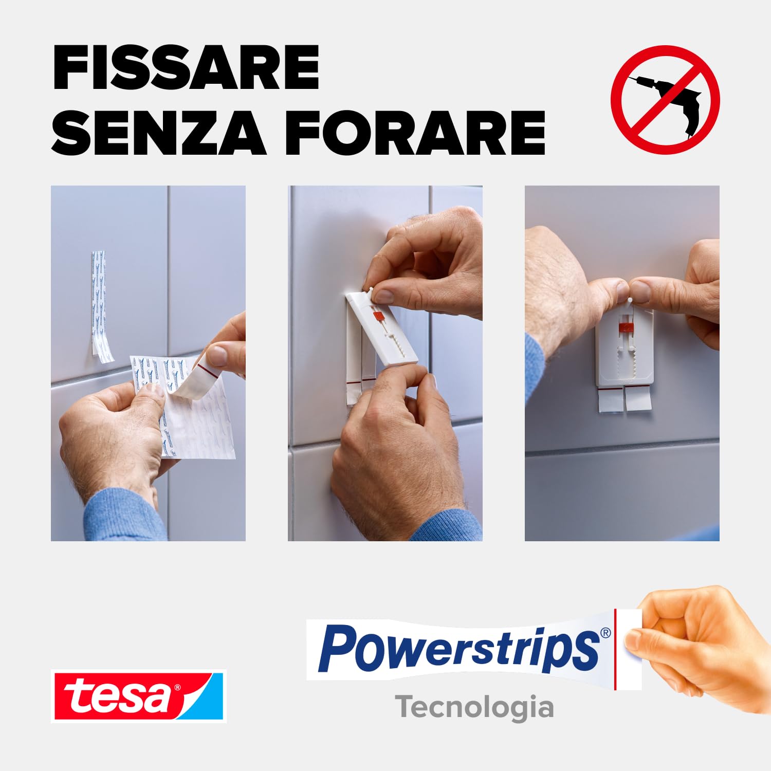 Tesa Adjustable Adhesive Nail For Tiles & Metal 4Kg