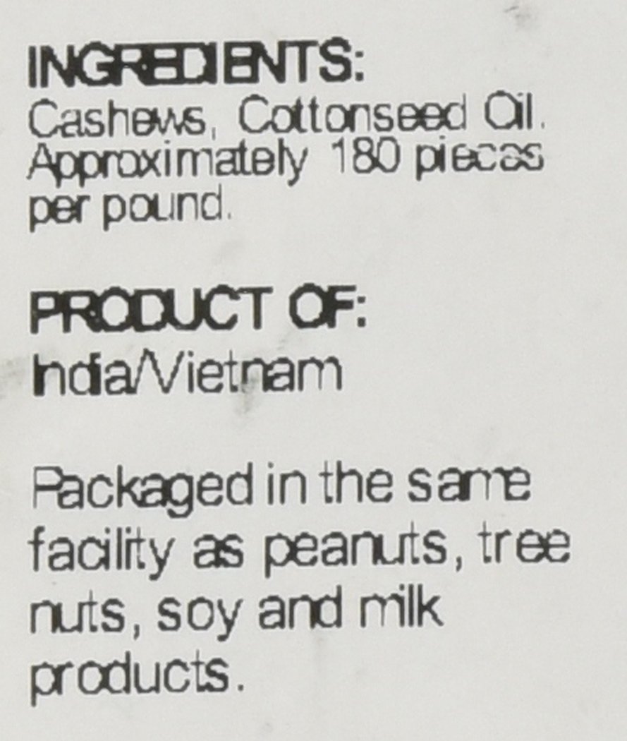 Sincerely Nuts Whole Cashews Roasted and Unsalted Two Lb. Bag