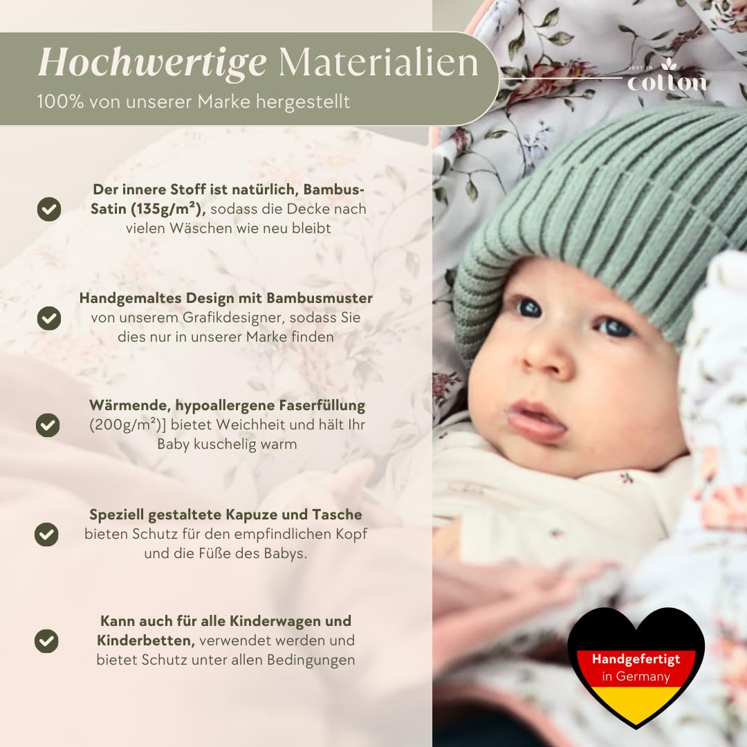 Einschlagdecke Babyschale Kinderwagen Velours Bambus Decke Autositz Kindersitz Babydecke Buggy Ganzjahresdecke Neugeborenen Kleinkinder Cozy Rose