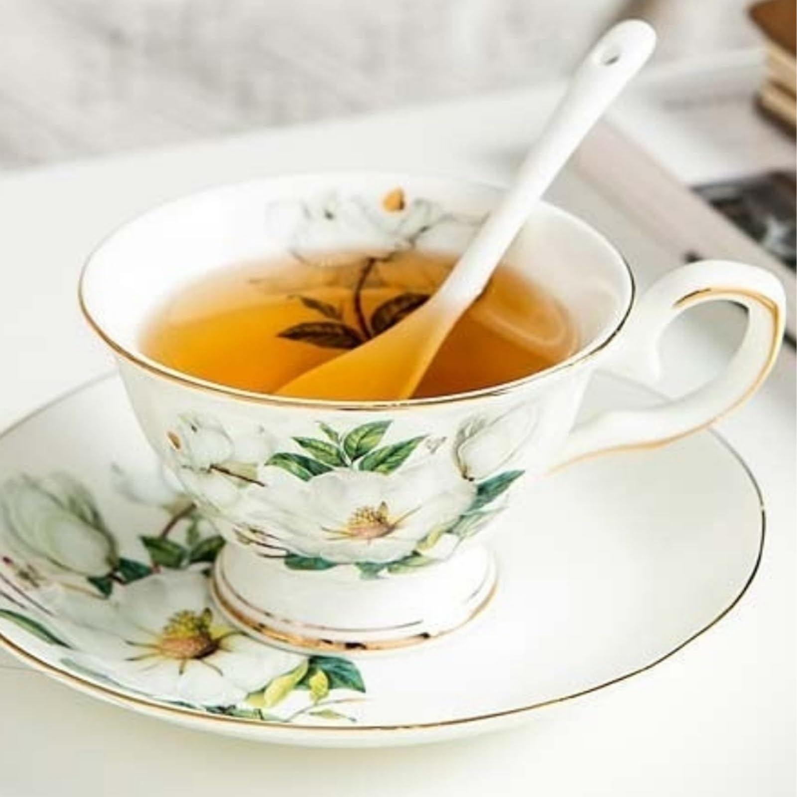 Ceramiczna filiżanka do kawy ze spodkiem | Ceramiczna filiżanka do kawy z glazurą reaktywną ze spodkiem do herbaty cappuccino