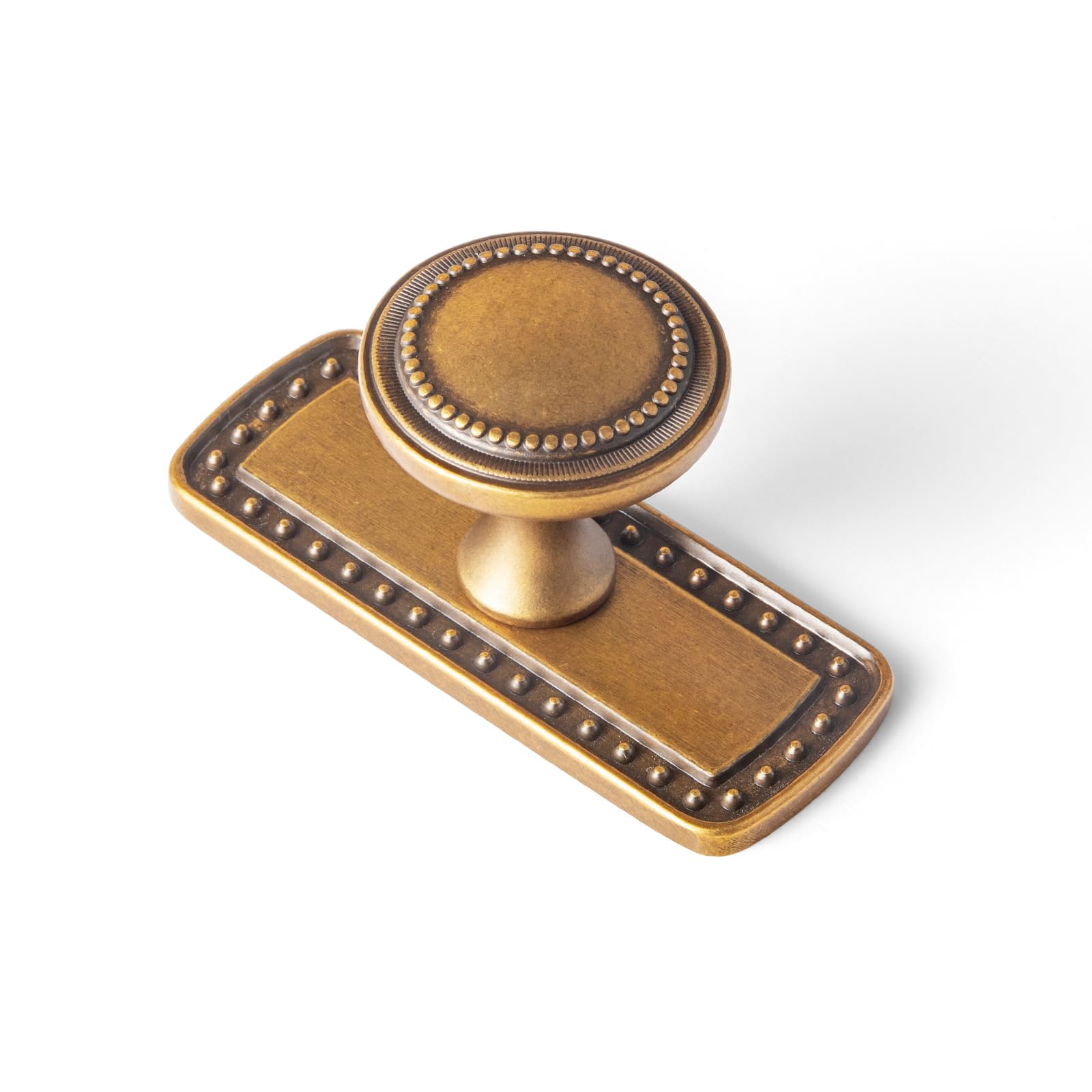 Goo-Ki 6 Pack Cabinet Knobs with Base Back Plate for Kitchen Drawer Cupboard- Vintage Bronze Bar Knob Single Hole/Screw Pulls Zinc Alloy Hardware