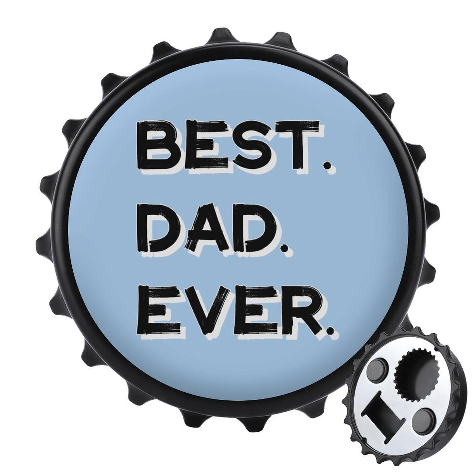 Best Dad Ever 2 in 1 Beer Bottle Opener Wall Mount Opener Portable Easy Storage Gift for Men Women Black-style