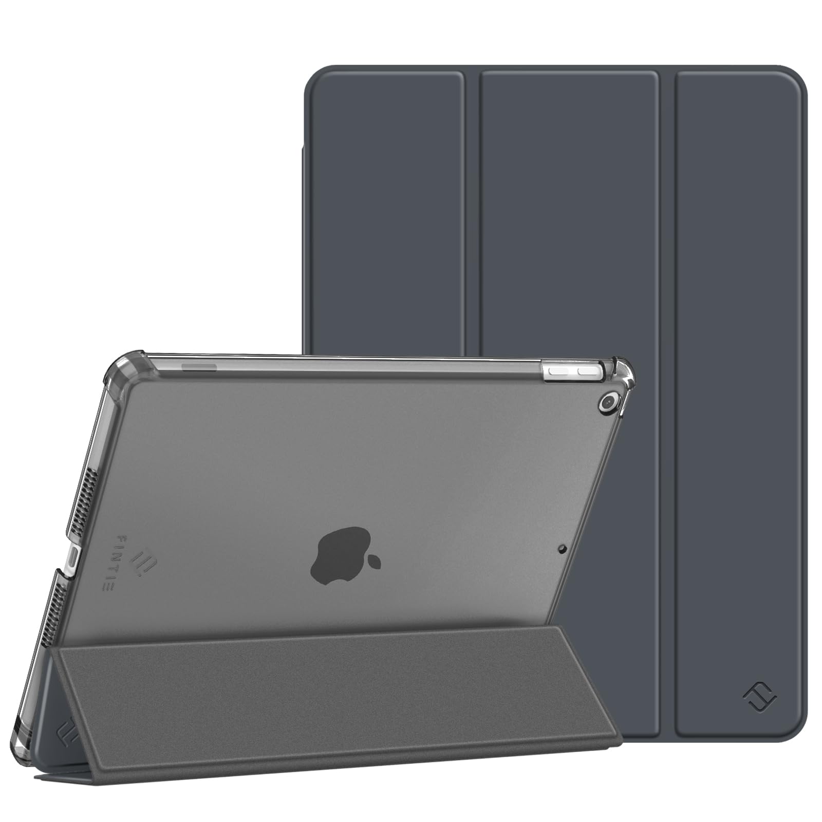 Fintie Hülle für iPad 9. Generation 2021/8. Gen 2020/7. Gen 2019 10.2 Zoll mit Stifthalter, ultradünne leichte Schutzhülle mit transparenter Rückseite und Auto Schlaf/Wach Funktion, Himmelgrau