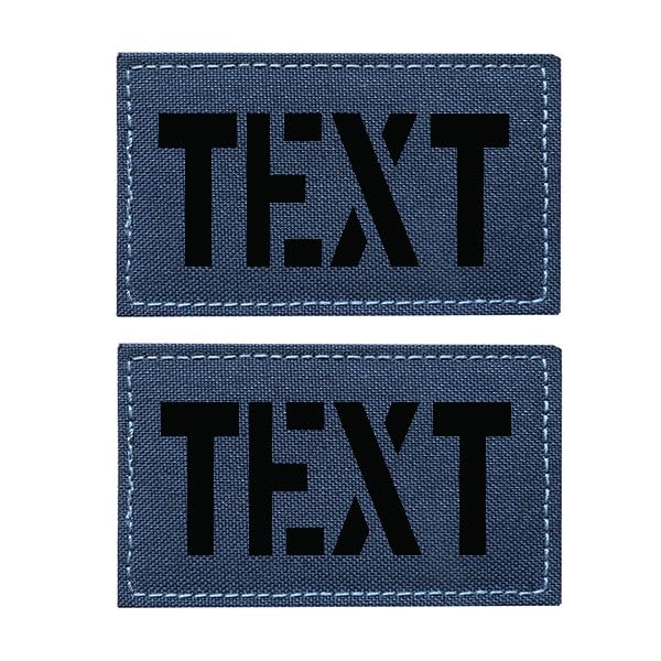 2 Pack CustomCall Sign Laser Cut Patch IR Infrared Reflective Patch Name Tape with Hook Loop (Grey)