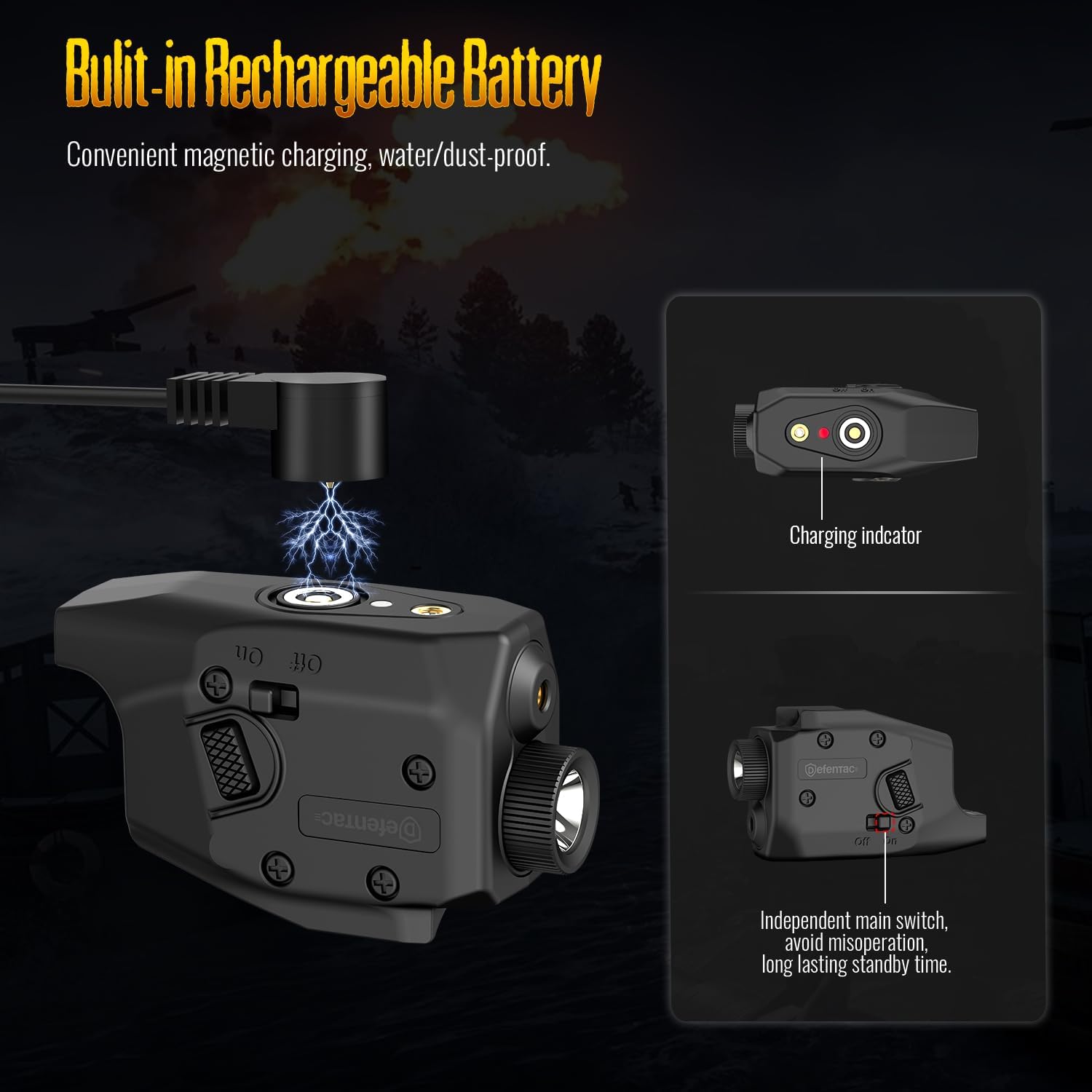 defentac 350lm green pistol laser light combo is solely compatible with glock g26/g27/g28/g33/g39, not fit for other pistols, magnetic rechargeable, df53 350lm green combo for glock g26/g27/g28/g33/g39 only