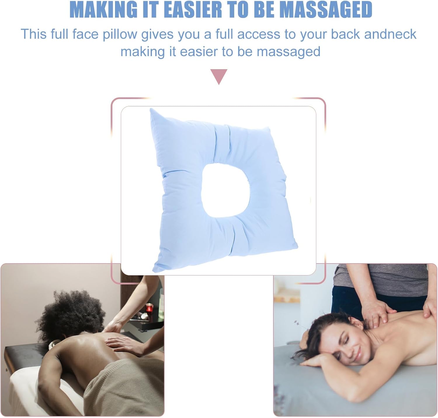 Ipetboom 1pc Massage Face Cushion Professional Headrest Face Down Prone Position Cushion Pillow for Massage Tables