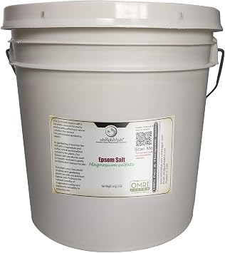 Epsom Salt Bulk Magnesium Sulfate Premium Natural OMRI Listed USA Sourced Unscented Bath and Soaking Salt for Plants Skin Care Soap Making and Agricultural Applications Net Wt. 3.6 kg/ 8 lb