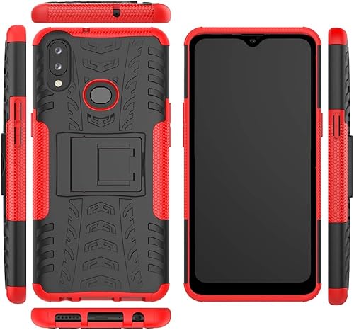 Miniatura 3 de Funda para Galaxy A10S, con protector de pantalla HD, a prueba de golpes resistente funda protectora de doble capa híbrida con función atril para