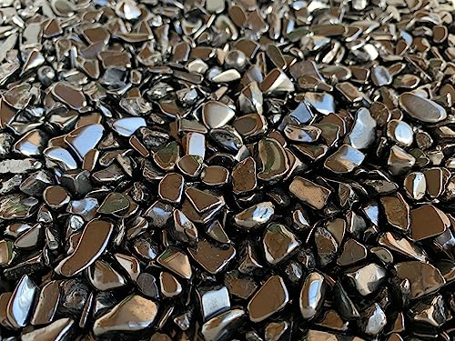 Image of GAF TREASURES 2 oz Lot Natural Semi Tumbled Gemstone Chips, Crushed Mini Crystals, Undrilled Crystal Chips (Shungite)