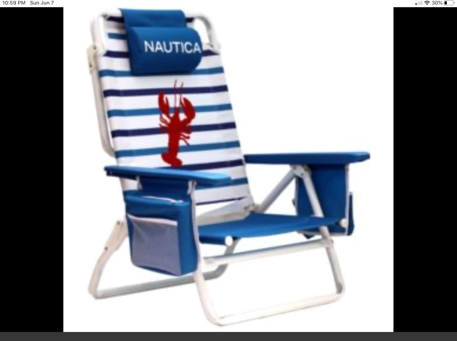 Essex Nautica Jumbo 5 Position Beach Chair In Lobster Stripe Amazonca Sports Outdoors Essex Nautica Jumbo 5 Position Beach Chair In Lobster Stripe Amazonca Sports Outdoors