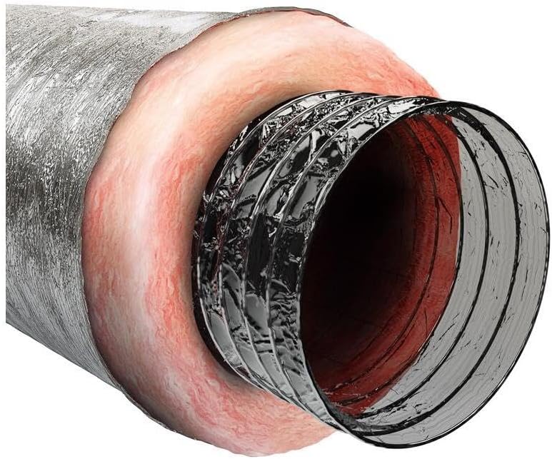 Imperial MEA-0625-6 MEA Air Duct, Polyester Core, Metalized Outer Jacket, 6-in. x 25-Ft. - Quantity 1