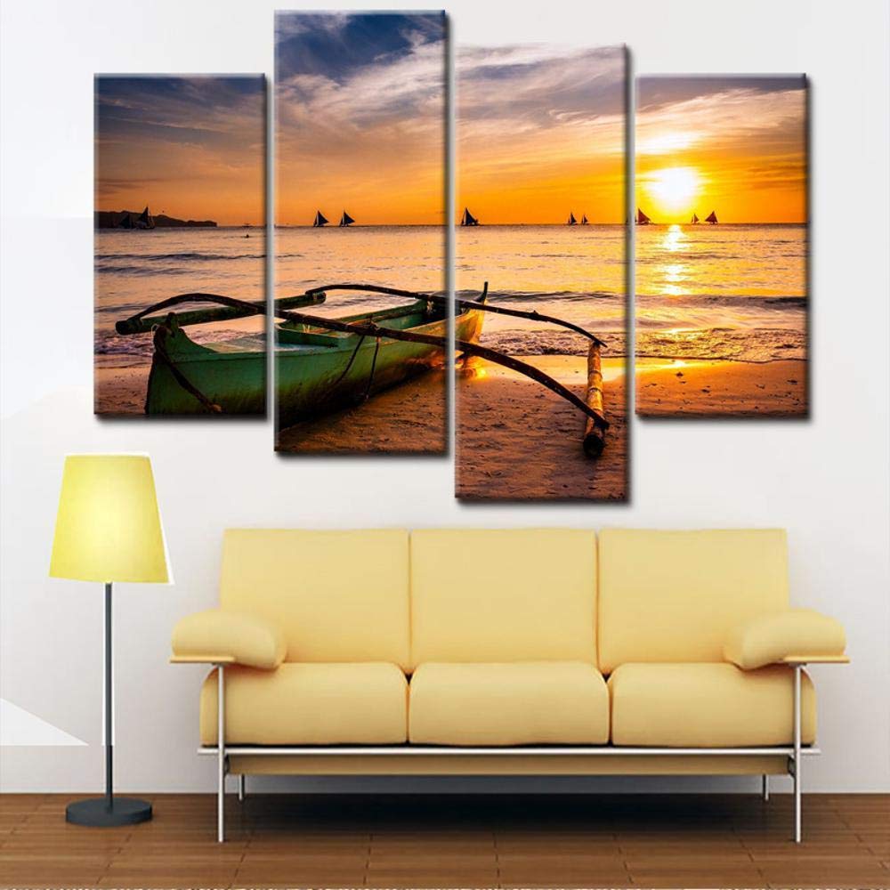 Peinture à l'huile paysage de vagues sans cadre pour décoration salon