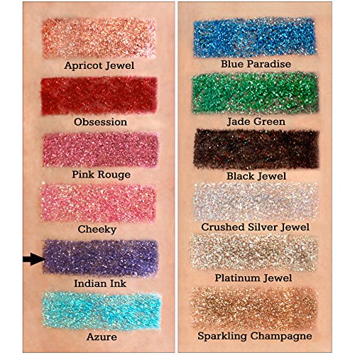 Glitties - Indian Ink - Cosmetic Grade Extra Fine (.006") Loose Glitter Powder Safe for Skin! Perfect for Makeup, Body Tattoos, Face, Hair, Lips, Soap, Lotion, Nail Art - (10 Gram Jar) - Thumbnail 4