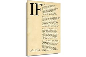 Inspirational Wall Art with If Poem - Framed Motivational Artwork for Bedroom Décor