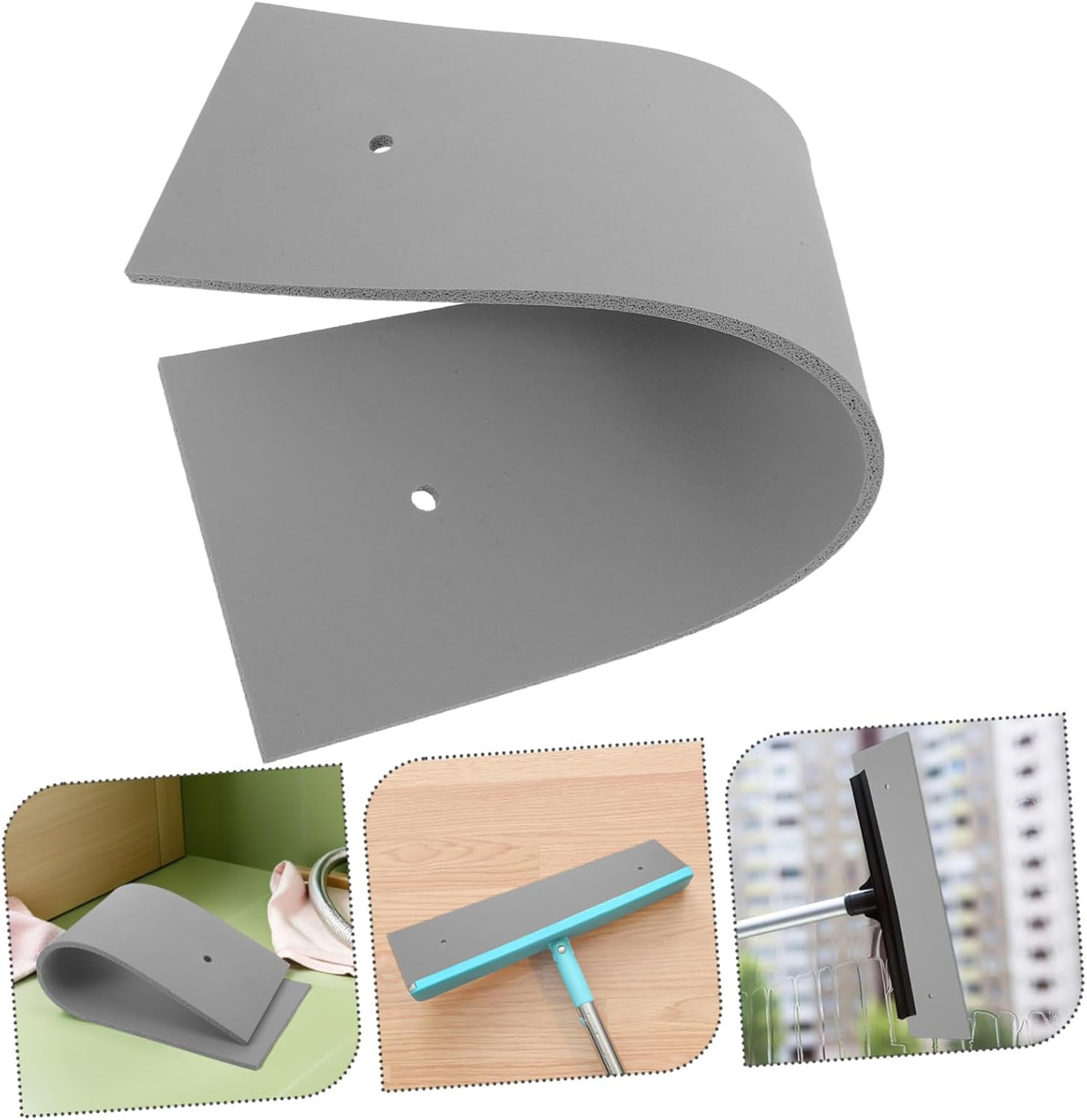 STOBAZA Silicone Squeegee Water Removal Strip Replacement Blade Flexible Universal Compatibility for Shower Glass and Floors for Glass Cleaning and Car Cleaning