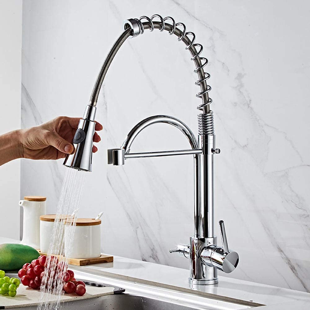 Robinet de cuisine en laiton argenté pour simplifier la vaisselle et la cuisine créative