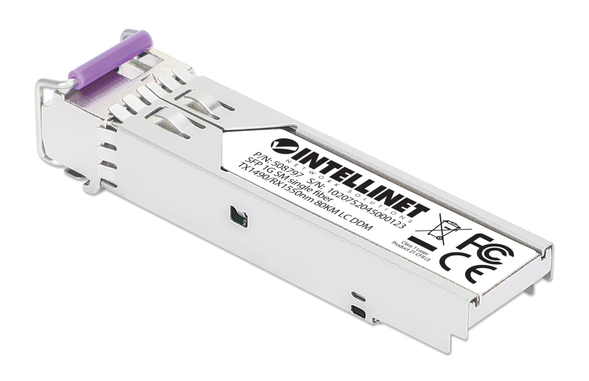 Intellinet Transceiver SFP Fibra Ottica Monomodale LC 1000Base-BX Bidirezionale WDM Silver