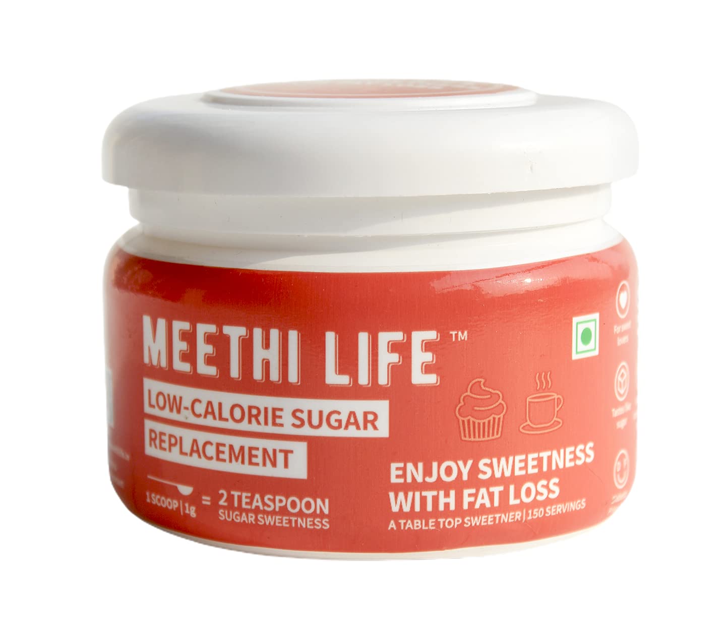 Meethi Life - Low Calorie Sugar Substitute Powder | Calorie Saver | Diabetic Friendly | Guiltfree Sweetener | No Sugar | Sucralose based Sugar Free | 150 g, 300 Teaspoons of Sugar Sweetness (B093BP8NJC) Amazon Price History, Amazon Price Tracker